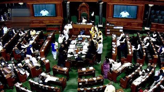 The budget session in Lok Sabha in New Delhi on Friday. PTI Photo / TV GRAB The budget session in Lok Sabha in New Delhi on Friday. PTI Photo / TV GRAB