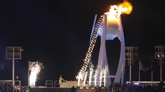 The Cauldron is lit during the Pyeongchang Winter Olympics opening ceremony. (REUTERS) The Cauldron is lit during the Pyeongchang Winter Olympics opening ceremony. (REUTERS)