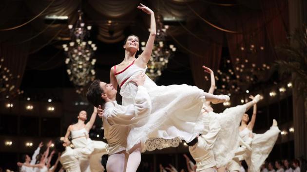 Dancers perform during a rehearsal on the eve of the Opera Ball 2018, the highlight of the Austrian capital's ball season, at the State Opera House in Vienna on February 7, 2018. (Georg Hochmuth / AFP) Dancers perform during a rehearsal on the eve of the Opera Ball 2018, the highlight of the Austrian capital's ball season, at the State Opera House in Vienna on February 7, 2018. (Georg Hochmuth / AFP)