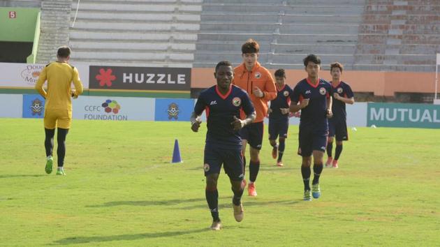 Shillong Lajong players train ahead of their I-League clash against Chennai City on Sunday. (AIFF) Shillong Lajong players train ahead of their I-League clash against Chennai City on Sunday. (AIFF)