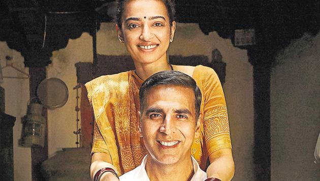 Akshay Kumar and Radhika Apte in a still from the film Padman.