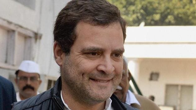 Congress president Rahul Gandhi meets party workers at AICC Headquarters in New Delhi. (PTI Photo) Congress president Rahul Gandhi meets party workers at AICC Headquarters in New Delhi. (PTI Photo)