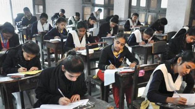 Students appear in the 12th class examination of Uttar Pradesh Board at an examination centre in Moradabad on February 6.(PTI File Photo) Students appear in the 12th class examination of Uttar Pradesh Board at an examination centre in Moradabad on February 6.(PTI File Photo)