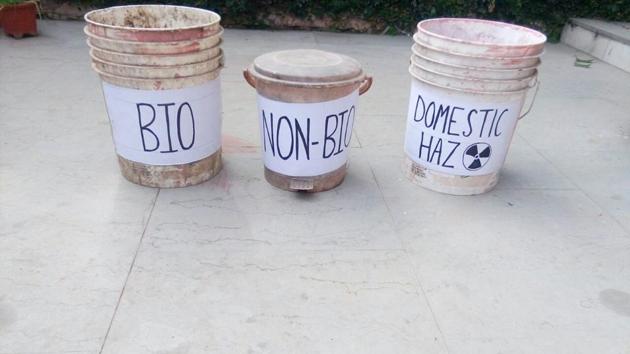 It was also decided that the membership form of the group will henceforth have a clause, that will make it mandatory for all members to install three different dustbins for biodegradable, non-biodegradable and hazardous waste products, as mandate by law. (HT PHOTO) It was also decided that the membership form of the group will henceforth have a clause, that will make it mandatory for all members to install three different dustbins for biodegradable, non-biodegradable and hazardous waste products, as mandate by law. (HT PHOTO)