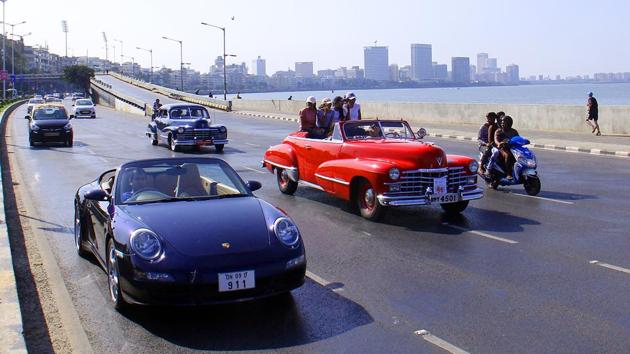 The rally was flagged off at Horniman Circle, south Mumbai, early on Sunday, and went up to Sofitel, Bandra-Kurla Complex, via Marine Drive and the Bandra-Worli sea link. (Pramod Thakur/HT Photo)