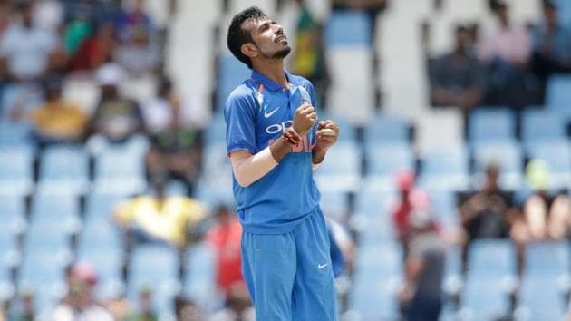Yuzvendra Chahal overstepped twice in India’s fourth ODI against South Africa in Johannesburg on Saturday. (AFP) Yuzvendra Chahal overstepped twice in India’s fourth ODI against South Africa in Johannesburg on Saturday. (AFP)