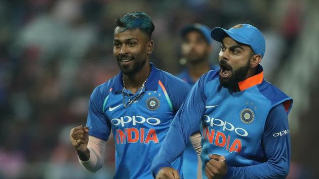 After Kuldeep Yadav removed JP Duminy, Hardik Pandya got the wicket of AB de Villiers to put India in control.  (BCCI ) 
