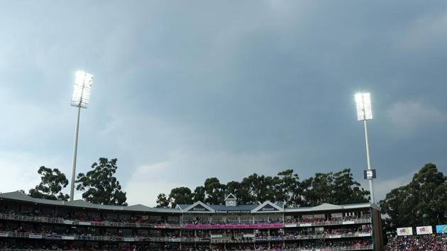 Lightning and slight drizzle then interrupted India’s innings.  (BCCI ) 