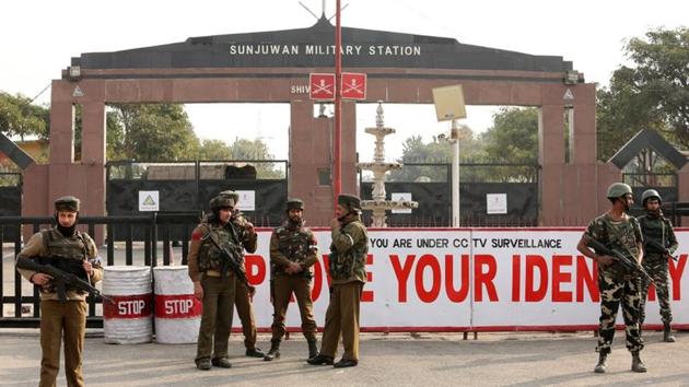 Soldiers stand guard outside an army camp after militants attacked the camp in Jammu. (REUTERS) Soldiers stand guard outside an army camp after militants attacked the camp in Jammu. (REUTERS)