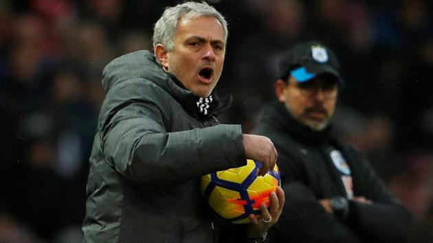 Jose Mourinho reacts during Manchester United’s Premier League match against Huddersfield United. (Action Images via Reuters) Jose Mourinho reacts during Manchester United’s Premier League match against Huddersfield United. (Action Images via Reuters)