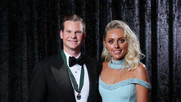 Steve Smith and Danielle Willis pose after Smith won the Allan Border medal for his outstanding contribution to Tests in 2017-18. (Getty Images) Steve Smith and Danielle Willis pose after Smith won the Allan Border medal for his outstanding contribution to Tests in 2017-18. (Getty Images)