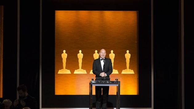 Actor Sir Patrick Stewart hosts the Academy of Motion Picture Arts and Sciences' Scientific and Technical Awards Ceremony. (AFP) Actor Sir Patrick Stewart hosts the Academy of Motion Picture Arts and Sciences' Scientific and Technical Awards Ceremony. (AFP)