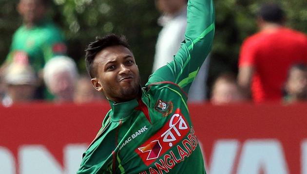 Shakib Al Hasan was named in the Bangladesh squad which included five uncapped players for the two Twenty20 Internationals against Sri Lanka.(AFP)