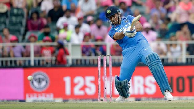 MS Dhoni, the batsman, will be under the spotlight in India’s remaining two ODIs against South Africa.(AFP)