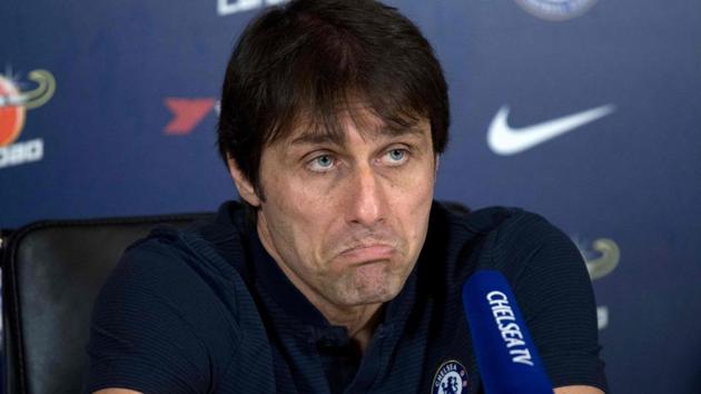 Chelsea manager Antonio Conte reacts during the press conference ahead of their game against West Bromwich Albion.(AFP)