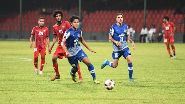 Bengaluru FC defeated TC Sports Club Maldives in the AFC Cup on Tuesday.(Bengaluru FC/Twitter)