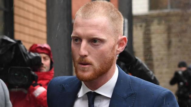 England cricketer Ben Stokes arrives at court in Bristol on February 13, 2018. Stokes is charged with affray following an incident outside a nightclub that cost him his place on the Ashes tour. The 26-year-old all-rounder, who missed the trip to Australia after being suspended from playing for England, is accused of affray with two other men.(AFP)