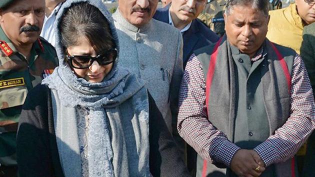 Jammu and Kashmir chief minister Mehbooba Mufti meets family members of army personnel who were killed in a militant attack on Sunjuwan army camp, in Jammu on Tuesday. (PTI Photo) Jammu and Kashmir chief minister Mehbooba Mufti meets family members of army personnel who were killed in a militant attack on Sunjuwan army camp, in Jammu on Tuesday. (PTI Photo)
