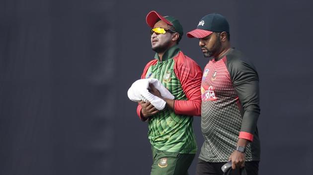 Bangladesh's Shakib Al Hasan injured his finger against Sri Lanka in the ODIs in January.(AP)