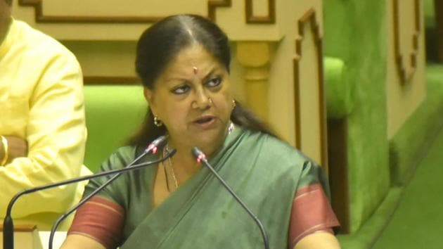Chief minister Vasundhara Raje presents State Budget 2018-19, at the state assembly, in Jaipur. (HT FILE PHOTO) Chief minister Vasundhara Raje presents State Budget 2018-19, at the state assembly, in Jaipur. (HT FILE PHOTO)