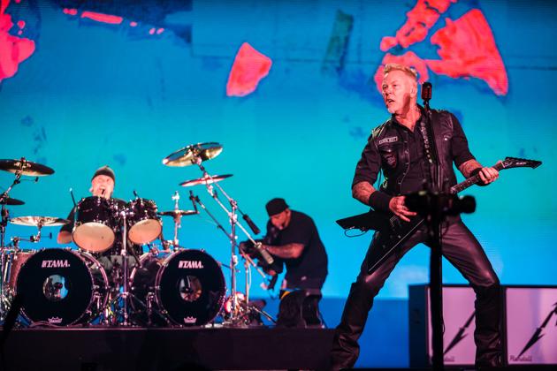Lars Ulrich and James Hetfield of the band Metallica perform at Autodromo de Interlagos in Sao Paulo, Brazil, on March 25, 2017.(Getty Images)