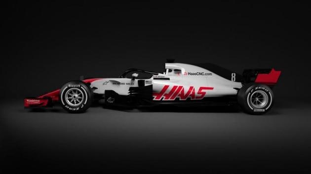 Haas offered a glimpse of their 2018 Formula One car on Wednesday. (Formula 1/Twitter) Haas offered a glimpse of their 2018 Formula One car on Wednesday. (Formula 1/Twitter)