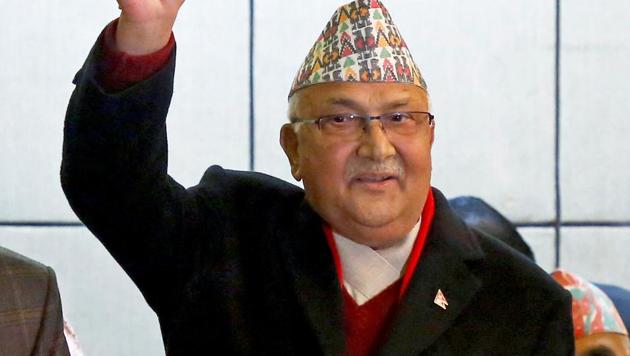 Chairman of CPN-UML party Khadga Prasad Sharma Oli in Kathmandu, Nepal, on December 17, 2017.(Reuters File Photo)