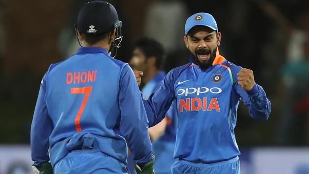 Virat Kohli (R) led India to a historic ODI series win over South Africa, but Jacques Kallis believes that he needs to control his aggression.(BCCI)