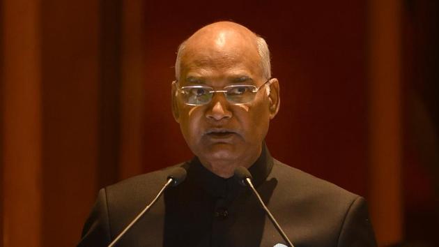 President Ram Nath Kovind addressing at the inauguration of the International Conference of PIO Parliamentarians in New Delhi.(Sushil Kumar/HT File Photo)