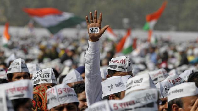 At the swearing-in ceremony Kejriwal promised to make Delhi India’s first corruption-free city. By sticking to cheap power, 20 kilolitres free water a month and implementing the odd-even car rationing plan, AAP has shown political will but knee-jerk proposals and lack of planning and application in checking pollution or strengthening public transport have drawn flak. (Gurinder Osan / HT Archive) At the swearing-in ceremony Kejriwal promised to make Delhi India’s first corruption-free city. By sticking to cheap power, 20 kilolitres free water a month and implementing the odd-even car rationing plan, AAP has shown political will but knee-jerk proposals and lack of planning and application in checking pollution or strengthening public transport have drawn flak. (Gurinder Osan / HT Archive)