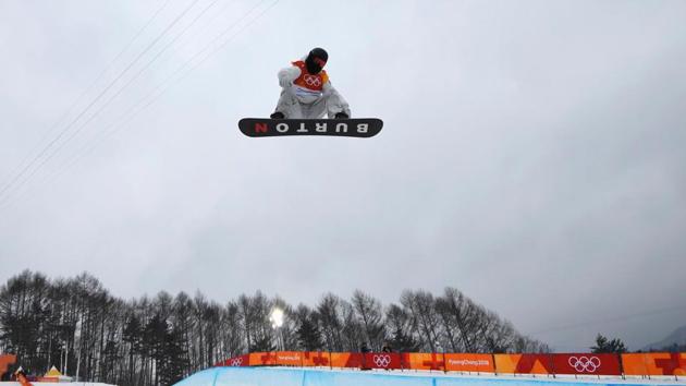 US’ Shaun White en route to winning his third Olympic halfpipe title at the 2018 Winter Olympics. (REUTERS)