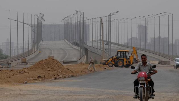 NPR, an 18 kilometre-long road that is 150 metres wide, was conceptualised in 2007 by Haryana government as a bypass from the Delhi Airport to Jaipur via new Gurgaon sectors, from 81-115. (Parveen Kumar/HT Photo) NPR, an 18 kilometre-long road that is 150 metres wide, was conceptualised in 2007 by Haryana government as a bypass from the Delhi Airport to Jaipur via new Gurgaon sectors, from 81-115. (Parveen Kumar/HT Photo)