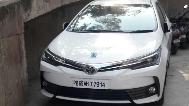 Toyota Corolla Altis, which was bought for Rs 20 lakh. (HT Photo) Toyota Corolla Altis, which was bought for Rs 20 lakh. (HT Photo)
