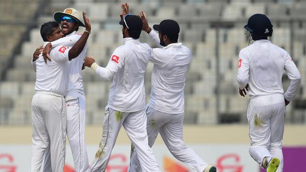 The Sher-e-Bangla National Stadium has received a ‘below average’ rating from the ICC for the pitch used in the second Test between Sri Lanka and Bangladesh last week. The game ended inside three days, with 14 wickets falling on the first two days, before 12 fell on the third and final day as the visitors won by 215 runs.(AFP)