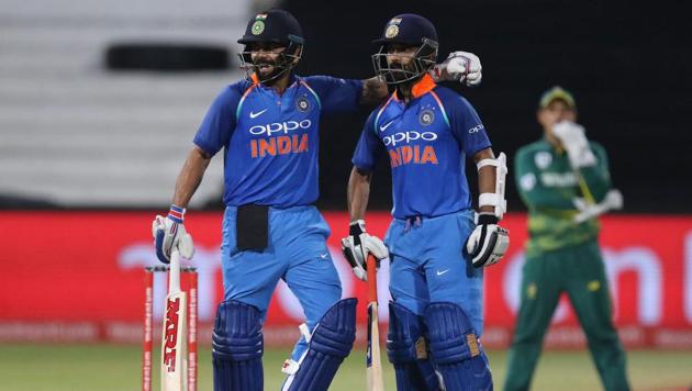 Virat Kohli (L) and Ajinkya Rahane are all but set to bat at 3 and 4, respectively. However, India could experiment with the remaining middle order slots in the sixth and final ODI vs South Africa at Centurion on Friday.(AFP)