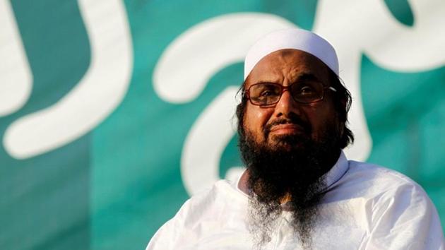 File photo of Mumbai attacks mastermind Hafiz Saeed at an event in Islamabad.(Reuters)