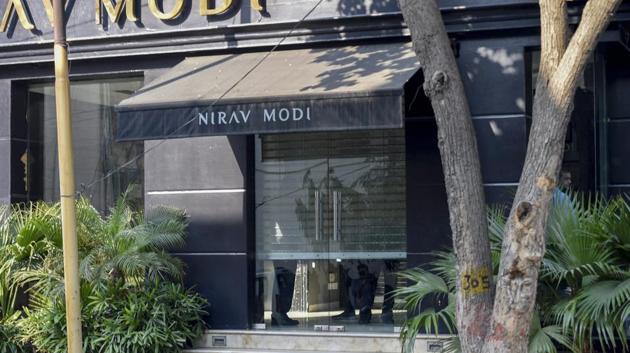 A Nirav Modi jewellery showroom at Defence Colony area of New Delhi on Thursday. The Enforcement Directorate is conducting searches at Nirav Modi's home, showrooms and offices in Mumbai, Delhi and Surat. (PTI Photo) A Nirav Modi jewellery showroom at Defence Colony area of New Delhi on Thursday. The Enforcement Directorate is conducting searches at Nirav Modi's home, showrooms and offices in Mumbai, Delhi and Surat. (PTI Photo)