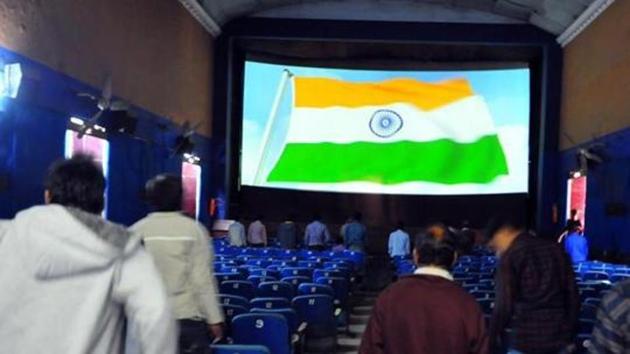 People stand for the national anthem before the start of a movie at a theatre in Indore. (HT File Photo) People stand for the national anthem before the start of a movie at a theatre in Indore. (HT File Photo)
