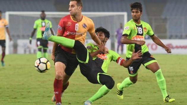 East Bengal beat Gokulam Kerala FC 1-0 in Kolkata in their I-league home match but could find the hosts tricky to handle in Kozhikode. (HT Photo) East Bengal beat Gokulam Kerala FC 1-0 in Kolkata in their I-league home match but could find the hosts tricky to handle in Kozhikode. (HT Photo)