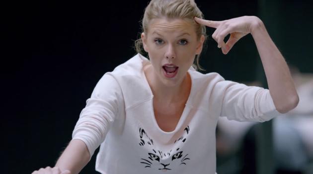 Taylor Swift in Shake It Off video. Taylor Swift in Shake It Off video.