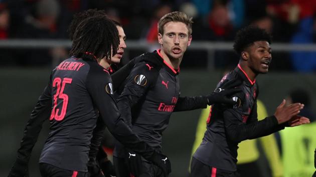Arsenal defeated Ostersunds 3-0 in the first leg of their Europa League Round of 32 clash on Thursday.(Reuters)