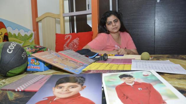 Swati Sehgal, Arman’s mother, in the boy’s room. (Sakib Ali/HT File) Swati Sehgal, Arman’s mother, in the boy’s room. (Sakib Ali/HT File)