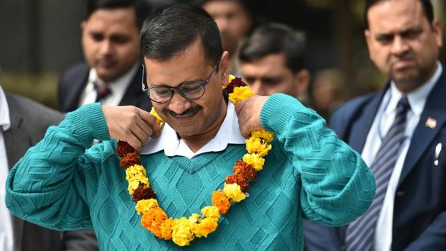 Delhi CM Arvind Kejriwal during a Janta Darbar on Aam Aadmi Party's completion of 3 years in Delhi Government at RK Ashram in New Delhi on February 11. (Sanchit Khanna / HT Photo) Delhi CM Arvind Kejriwal during a Janta Darbar on Aam Aadmi Party's completion of 3 years in Delhi Government at RK Ashram in New Delhi on February 11. (Sanchit Khanna / HT Photo)