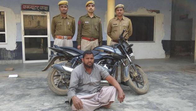 Mahmood Mev, who was arrested in Bharatpur on Friday. (HT Photo) Mahmood Mev, who was arrested in Bharatpur on Friday. (HT Photo)