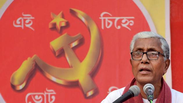 A file photo of Tripura chief minister Manik Sarkar addressing an election campaign rally at Gandhigram. (PTI) A file photo of Tripura chief minister Manik Sarkar addressing an election campaign rally at Gandhigram. (PTI)