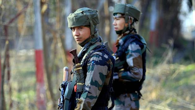 Indian Army soldiers stand guard near the Line of Control.(PTI File Photo)