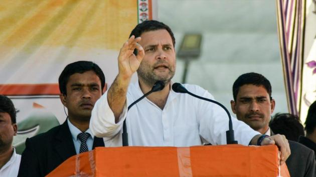 Congress president Rahul Gandhi addresses a gathering on the last day of campaigning for Tripura Assembly elections at Ram Krishna college ground in Kailashahar on Friday. (PTI Photo) Congress president Rahul Gandhi addresses a gathering on the last day of campaigning for Tripura Assembly elections at Ram Krishna college ground in Kailashahar on Friday. (PTI Photo)