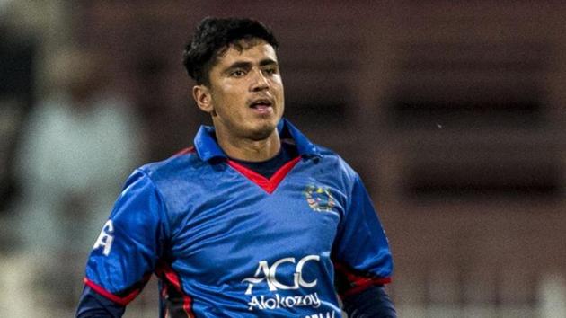 Mujeeb Zadran made history as the 16-year-old Afghanistan spinner became the youngest player to take a ODI five-for in Friday’s resounding, series-clinching 10-wicket win over Zimbabwe in Sharjah.(Twitter)