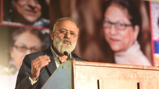 Poet Gauhar Raza was also among other who took to poetry in celebrating the life and work of Asma Jahangir who was the UN Special Rapporteur on Human Rights in Iran at the time of her death due to brain haemorrhage. (Raj K Raj / HT Photo) 