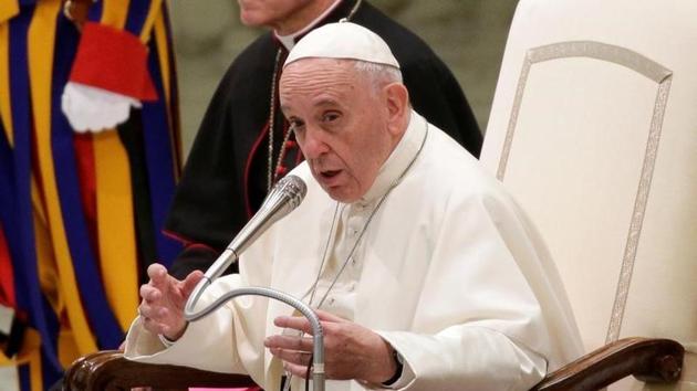 Pope Francis delivers Christmas wishes to Vatican staff during a special audience in Paul VI hall at the Vatican. (Reuters) Pope Francis delivers Christmas wishes to Vatican staff during a special audience in Paul VI hall at the Vatican. (Reuters)